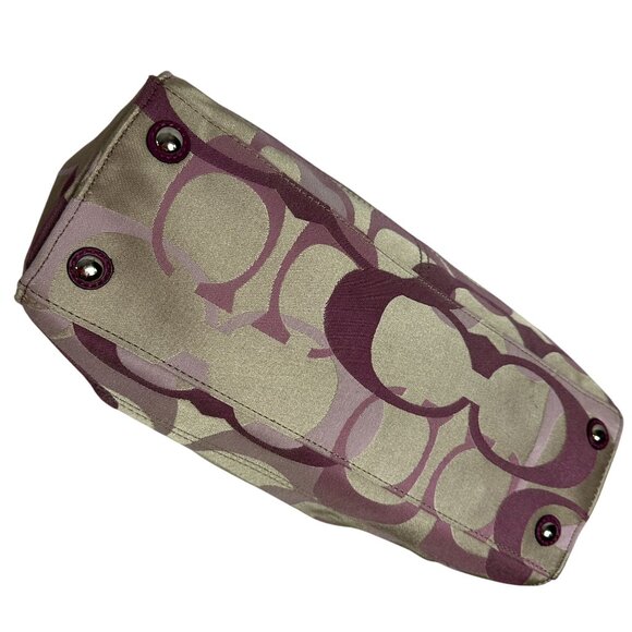 Coach OPTIC Signature C PENELOPE Shoulder Bag Mauve Pink Berry Turnlock F17140 - Picture 5 of 15